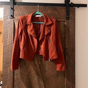 Burnt orange suede moto jacket. Size L